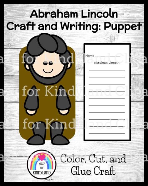 Abraham Lincoln Craft and Writing for Kindergarten: Puppet (USA ...