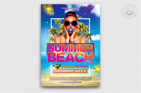 Summer Beach Flyer Template V4 A Flyer Template By Thatsdesign Store