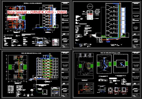 Bina Tesisat Dwg Projesi Autocad Projeler