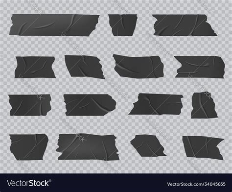 Duct Tape Isolated Black Adhesive Stripes Vector Image