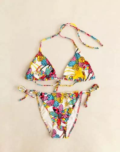 Intimissimi Calzedonia Bikini Blanco Flores Retro Original Envío gratis