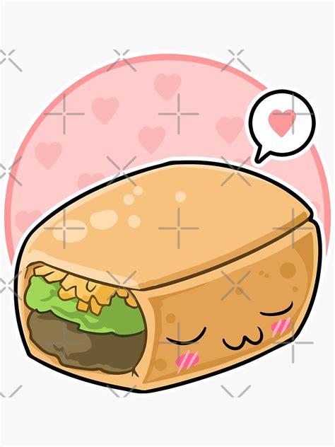 Cute Kawaii Burrito Sticker For Sale By Shirtoverlord Redbubble