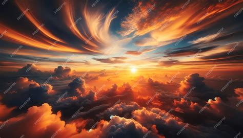 Premium Photo | A sunset or sunrise in the sky with clouds at twilight