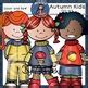 Autumn kids clip art-Color and B&W by Artifex | Teachers Pay Teachers