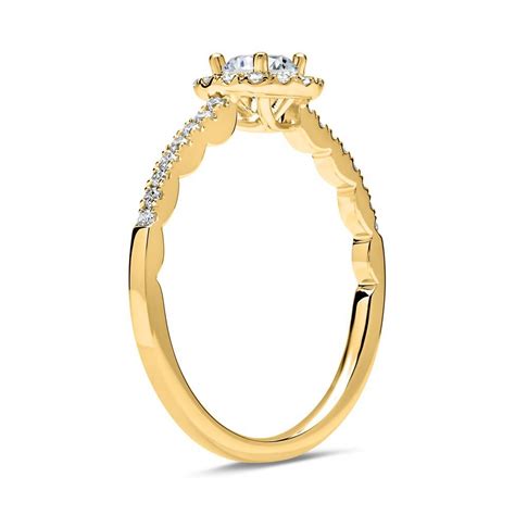 Brilladia Karaat Gouden Halo Ring Met Diamanten Dr Sl Kg