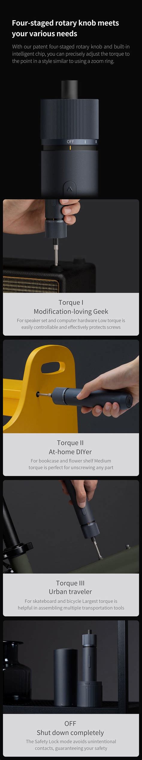 HOTO Electric 3.6V Cordless Screwdriver Set All-in-One Design S2 Steel ...