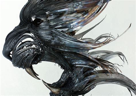 Artist Creates Beautiful Hammered Steel Animal Head Sculptures - BlazePress