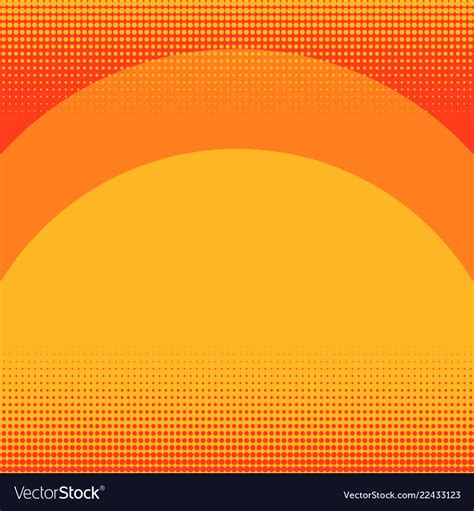 Pop art background orange in red color sunset Vector Image