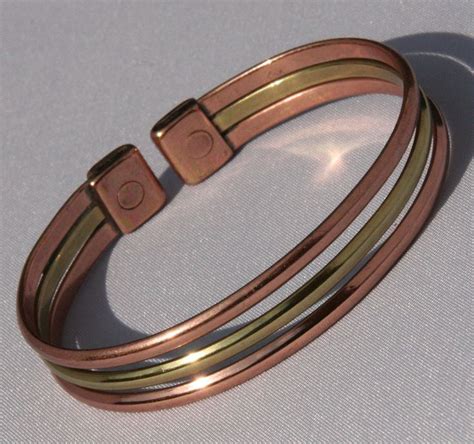 Magnetic Copper And Brass Triple Bracelet Ccb Mb Copper Bracelet