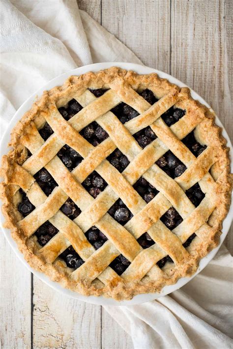 Classic Blueberry Pie With Lattice Top Ahead Of Thyme