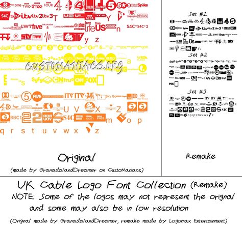 UK Cable Logo Dingbat Font Collection Remake By LogomaxProductions On