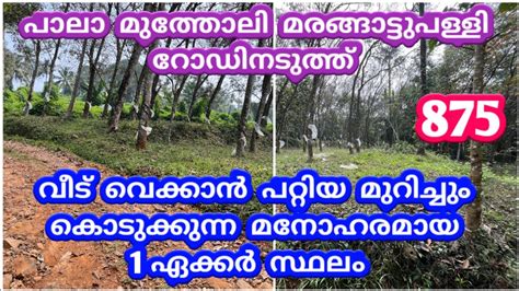 Acre Beautiful Land For Sale Near Pala Mutholy Marangattupally Road