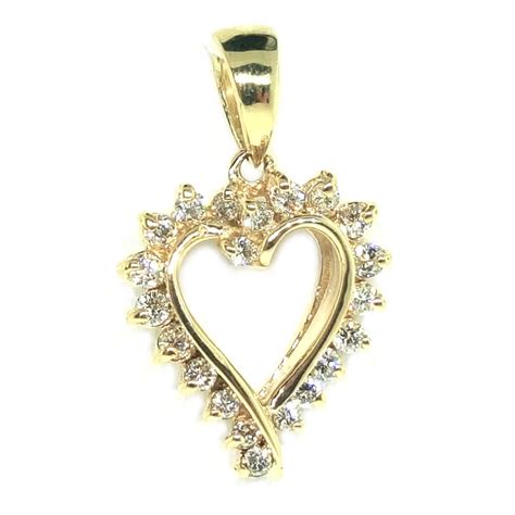 14K Yellow Gold 0.38ct Diamond Heart Pendant | More Than Just Rings