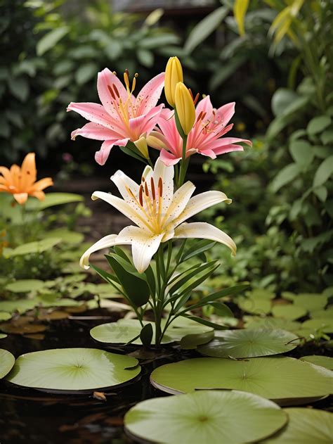 Lily Flower In Garden Photo | JPG Free Download - Pikbest