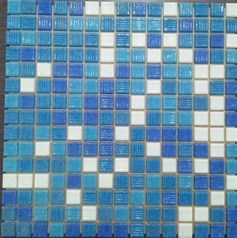 Blue Flooring Glass Mosaic Tile For Swimming Pool Tiling Thickness 6