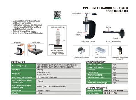 Insize Ishb P Pin Brinell Hardness Tester