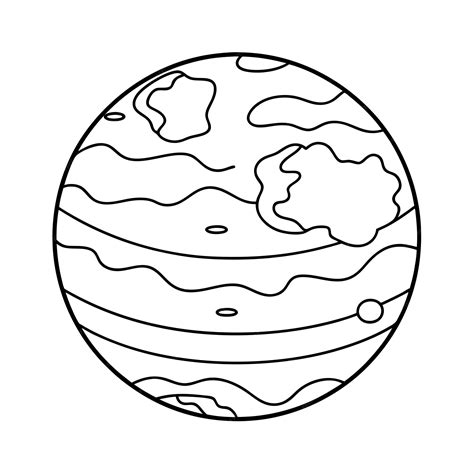 Un Dibujo En Blanco Y Negro De Un Planeta Con Los Planetas En él Vector Premium