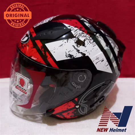 Jual HELM HALF FACE KYT GALAXY FLAT R 5 BLACK RED FLUO CLEAR Shopee