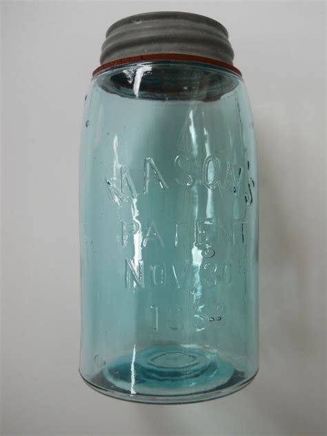 Antique Fruit Jars Masons Patent 1858 Blue By Vintagebyvarga