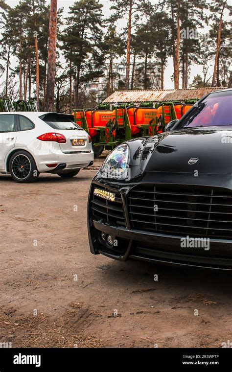 Kyiv Ukraine April 4 2015 Porsche Cayenne Turbo TechArt Magnum