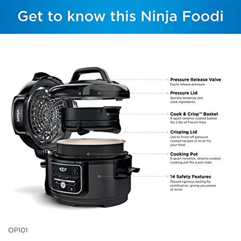 Ninja Fd401 Foodi 8 Qt 9 In 1 Deluxe Xl Cooker And Air Fryer Stainless Steel Pressure Cooker