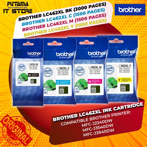 BROTHER LC 462 462XL Black Cyan Magenta Yellow Brother Genuine Ink