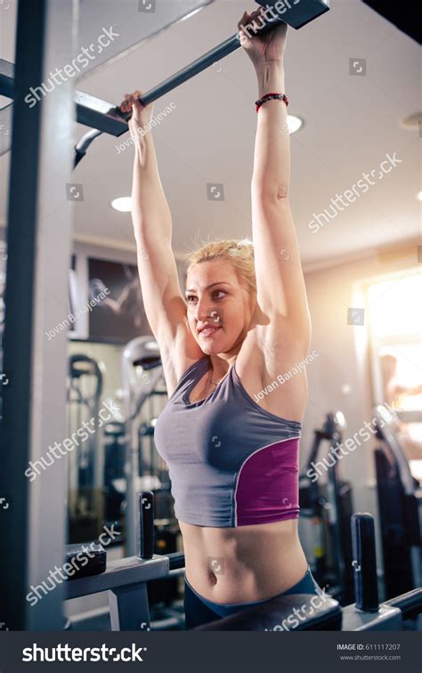 Sexy Blonde Woman Working Out Gym Stock Photo Shutterstock
