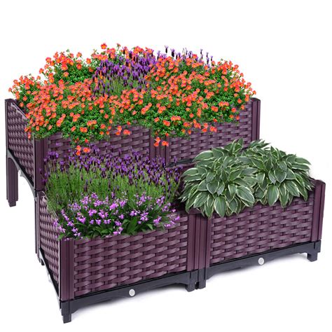 Raised Garden Bed, Raised Flower Bed （Set of 4） - Walmart.com