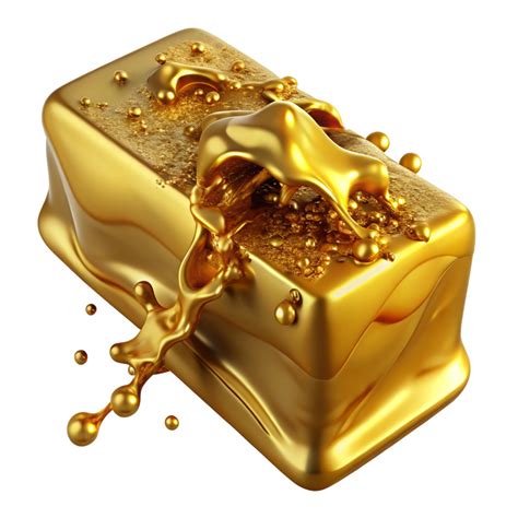 Dramatic Molten Gold Bar and Liquid Gold Splash 53810136 PNG