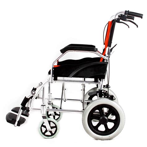 Ultralight Aluminum Alloy Folding Transport Wheelchair Black