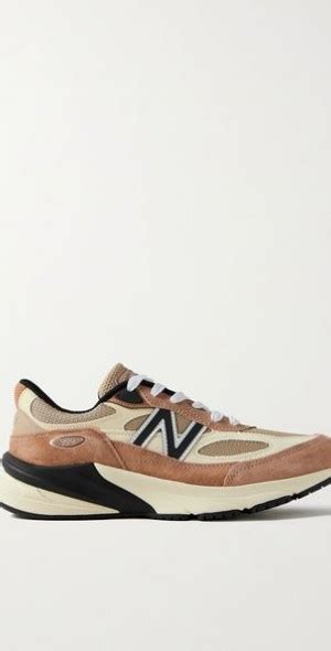 New Balance Made In Usa V Leather Trimmed Mesh And Suede Sneakers