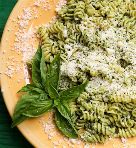 Homemade Fresh Basil Pesto With Fusilli Pasta Bird S Nest Bites Recipe Produce Recipes