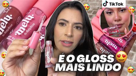 Testando Lip Gloss Melu Ruby Rose Baratinho Por Menos De Reais