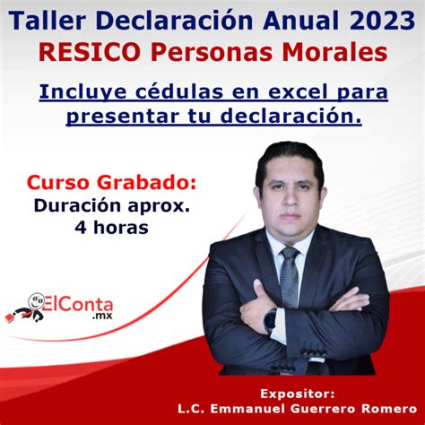 Taller Declaración Anual 2023 RESICO Personas Morales GRABADO