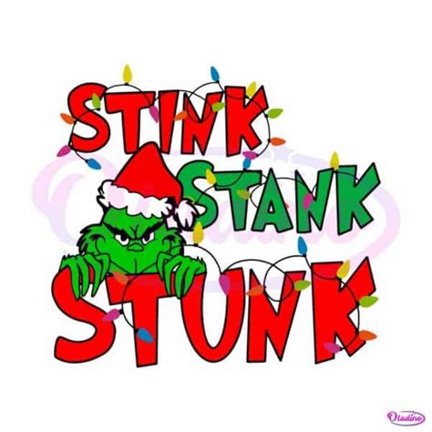 Stink Stank Stunk Grinch Xmas Lights SVG