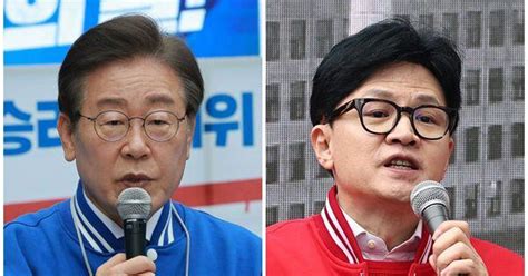 선거운동 첫날 이재명 “尹정권 심판” 한동훈 “범죄자 심판”