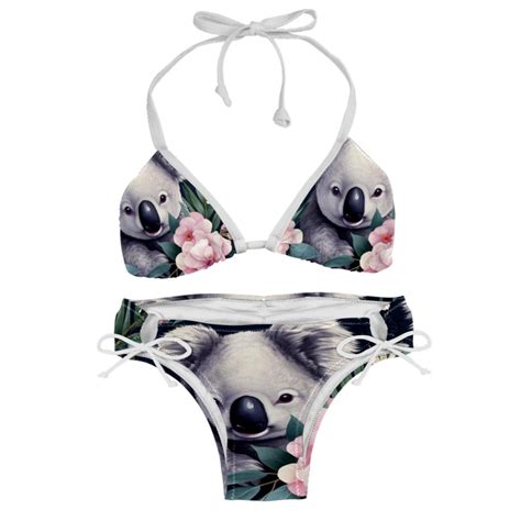 Koala Detachable Sponge Adjustable Strap Bikini Set Two Pack Swimsuits