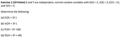 Solved Exercise Points X And Y Are Independent Chegg