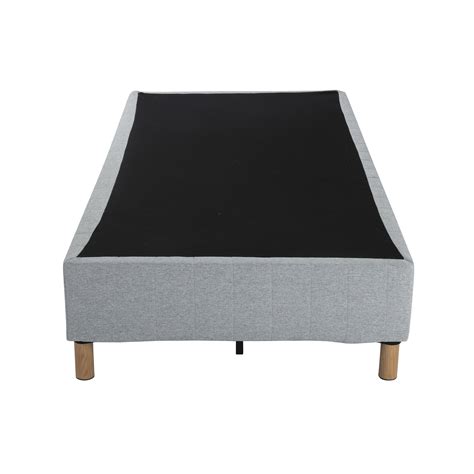 Metal Bed Frame Mattress Foundation Light Grey Dreamo Living