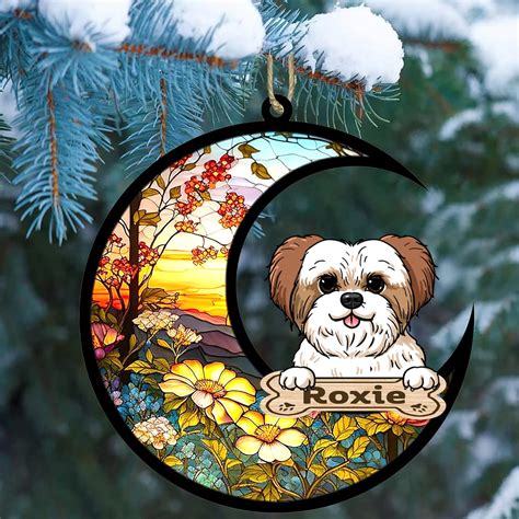 Adorno De Navidad Personalizado Para Perro Shih Tzu Atrapasoles Shih