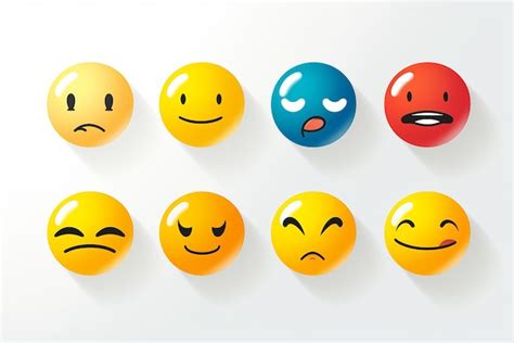 Premium Vector Basic Emoticons Set Five Facial Expression Of Feedback