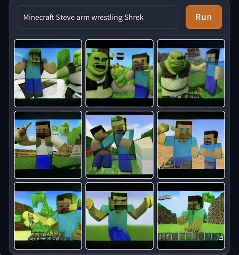 Minecraft Steve Arm Wrestling Shrek Weirddalle