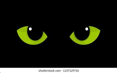 Green Cat Eyes Darkness Vector Illustration Stock Vector Royalty Free