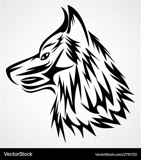 Wolf Head Tattoo Design Royalty Free Vector Image