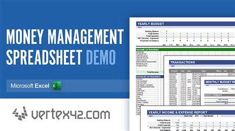 Money Management Spreadsheet Demo Worksheets Library