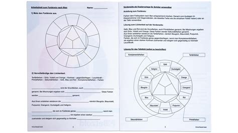 Farbkreis Itten Arbeitsblatt
