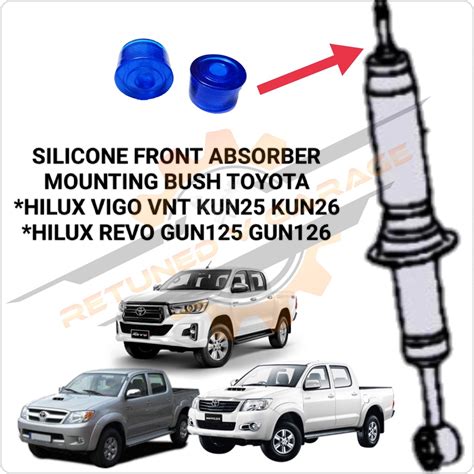 2PCS SILICONE FRONT ABSORBER MOUNTING BUSH TOYOTA HILUX VIGO VNT KUN25