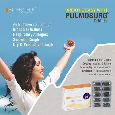 Bio Resurge Asthma And Respiratory Allergies Herbal Tablets Packaging