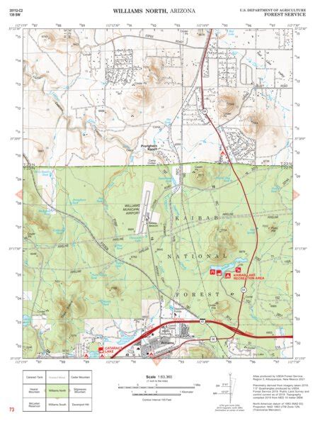 Kaibab National Forest Quadrangle Map Atlas Pg 73 Williams North Map