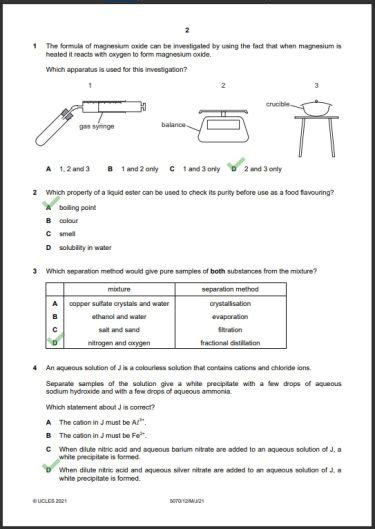 Chemistry Mcqs Solved Paper May O Level Notesreel